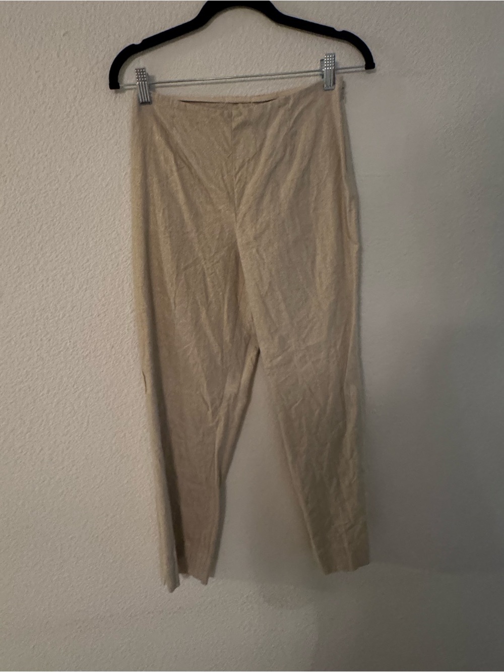Women's Beige Straight-Leg Trousers